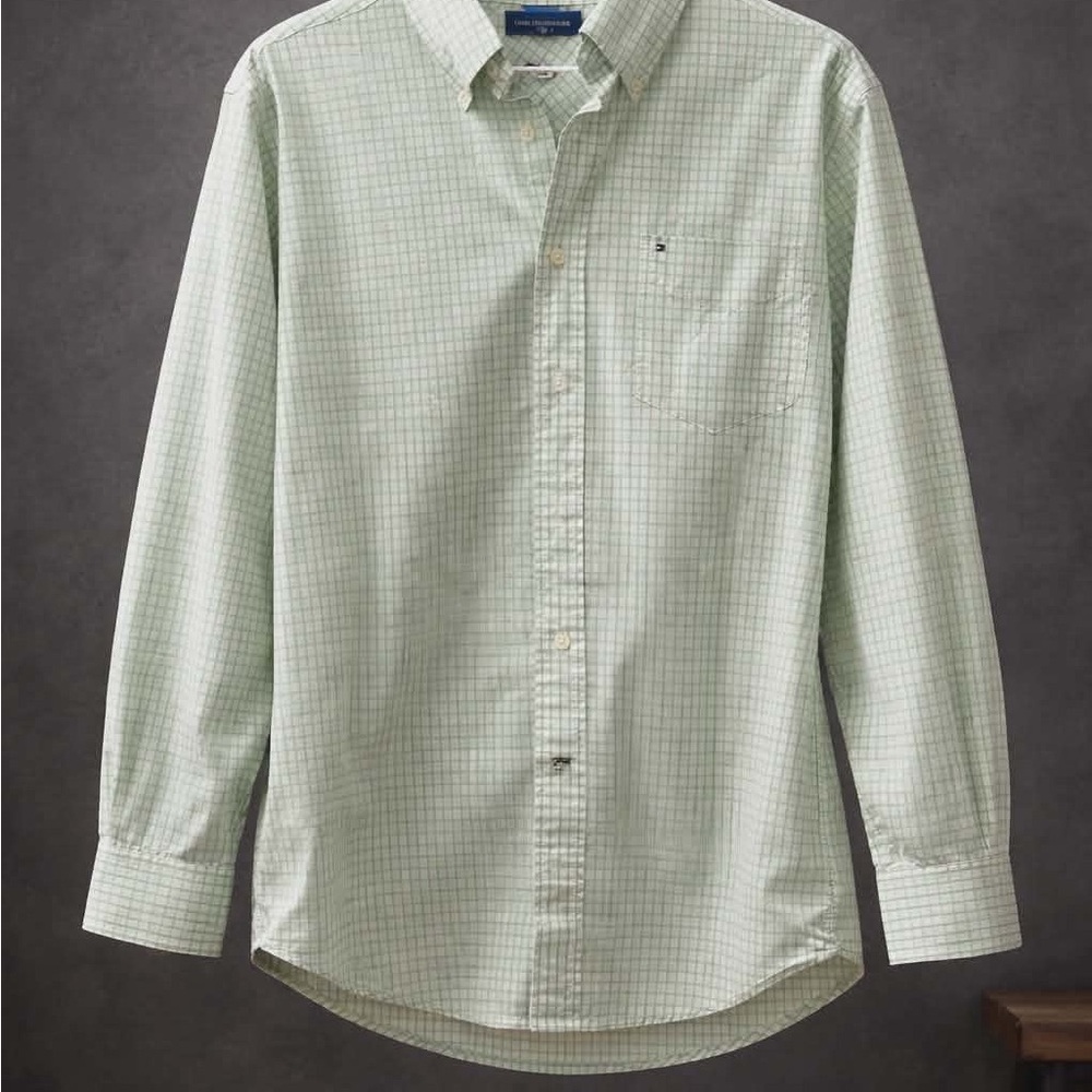 Tommy Hilfiger Light Green Check Button-Down Shirt
